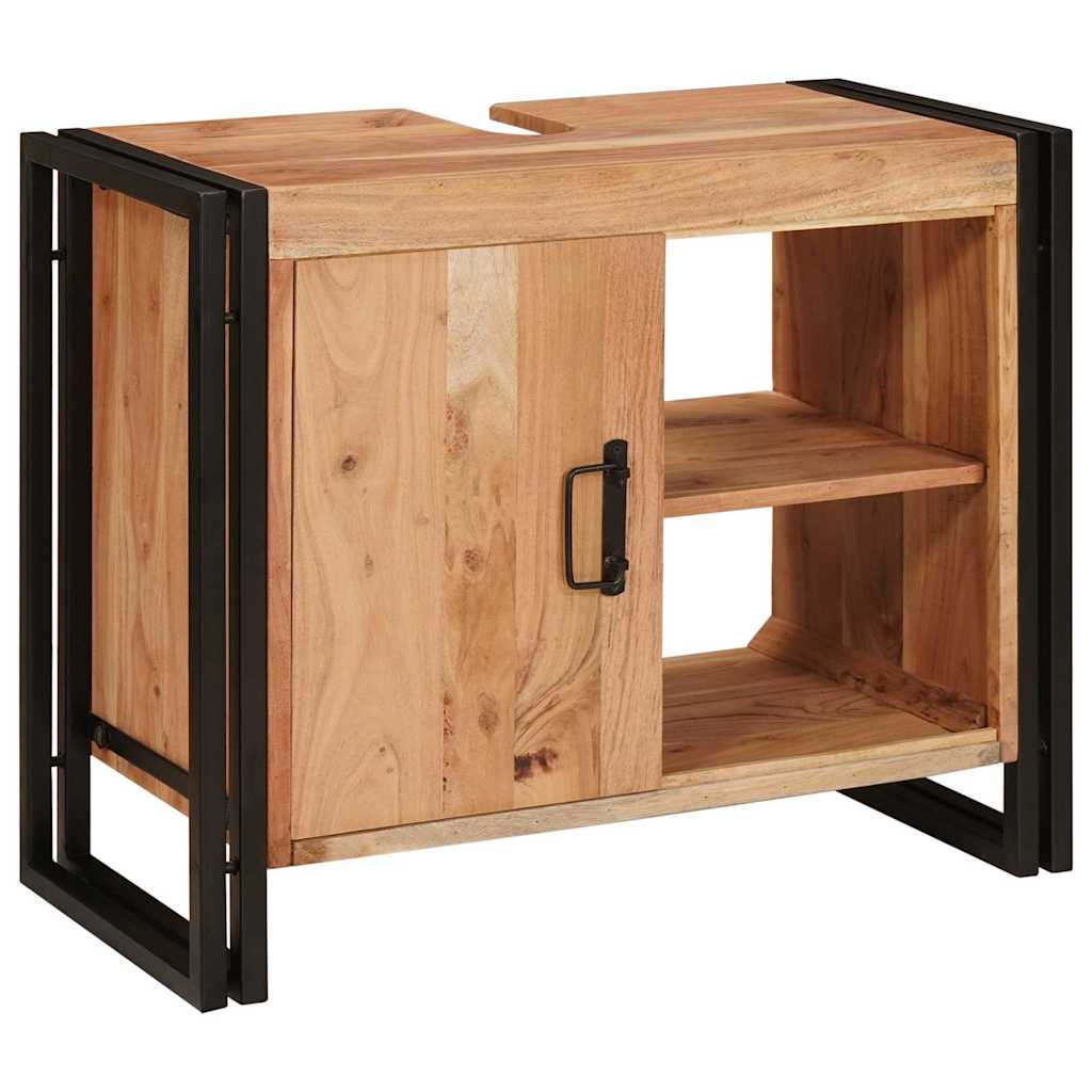 Badeværelsesvaskeskab 71 x 33 x 58 cm Massivt akacietræ og jern