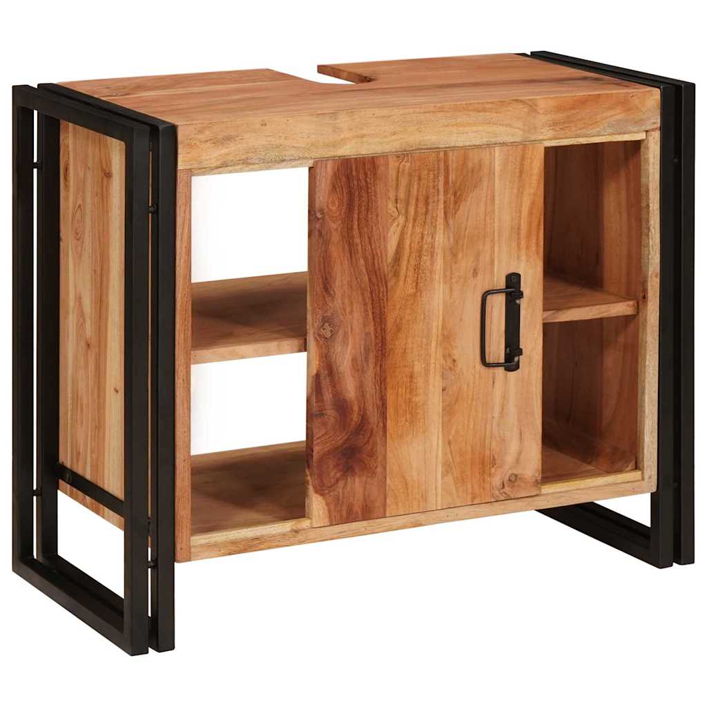 Badeværelsesvaskeskab 71 x 33 x 58 cm Massivt akacietræ og jern