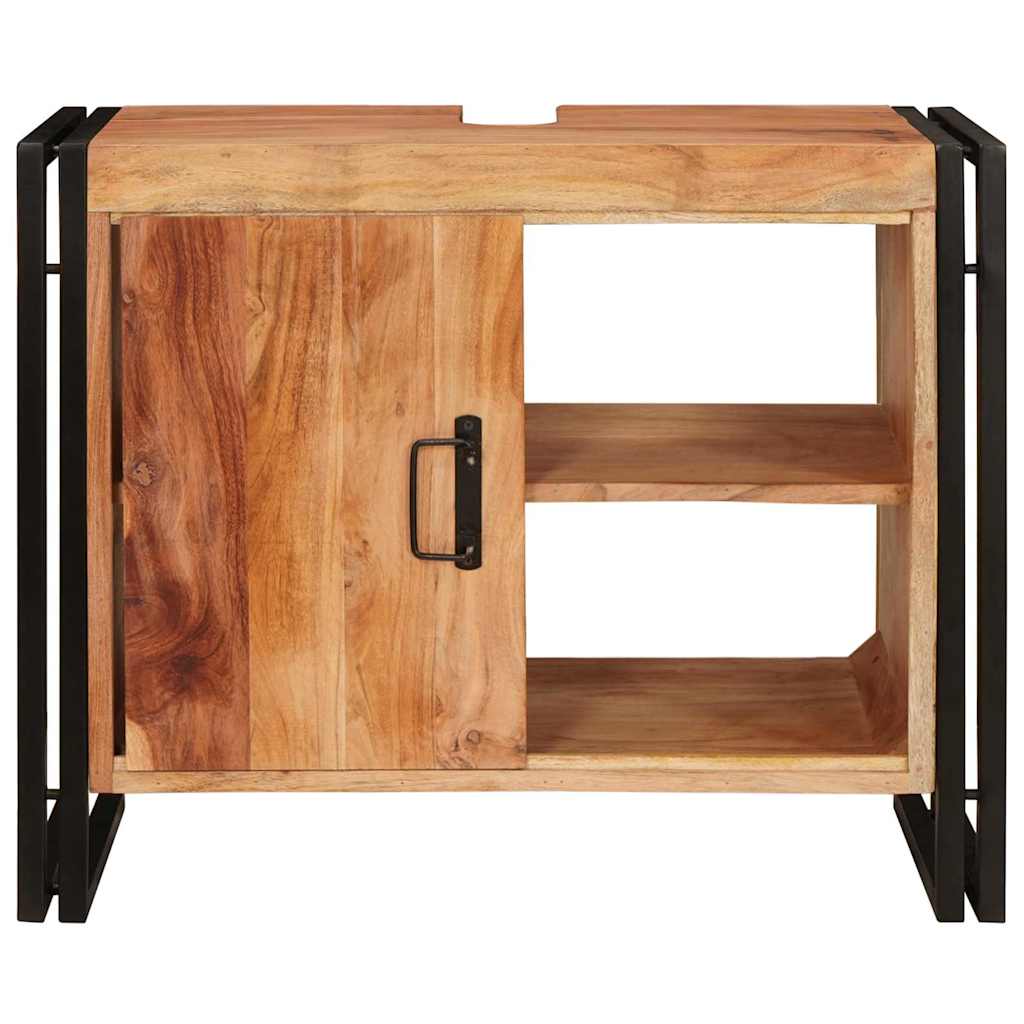 Badeværelsesvaskeskab 71 x 33 x 58 cm Massivt akacietræ og jern