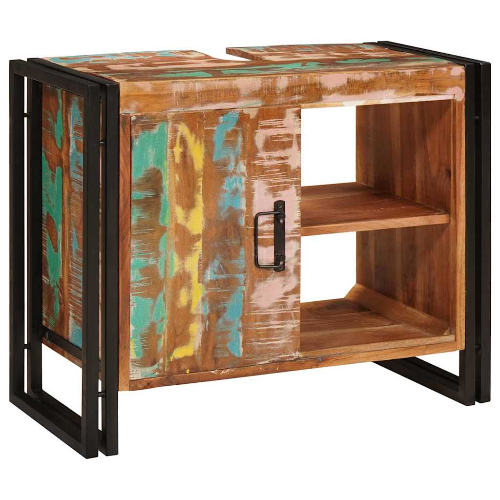 Badeværelsesvaskeskab 71 x 33 x 58 cm Solid genbrugstræ og jern