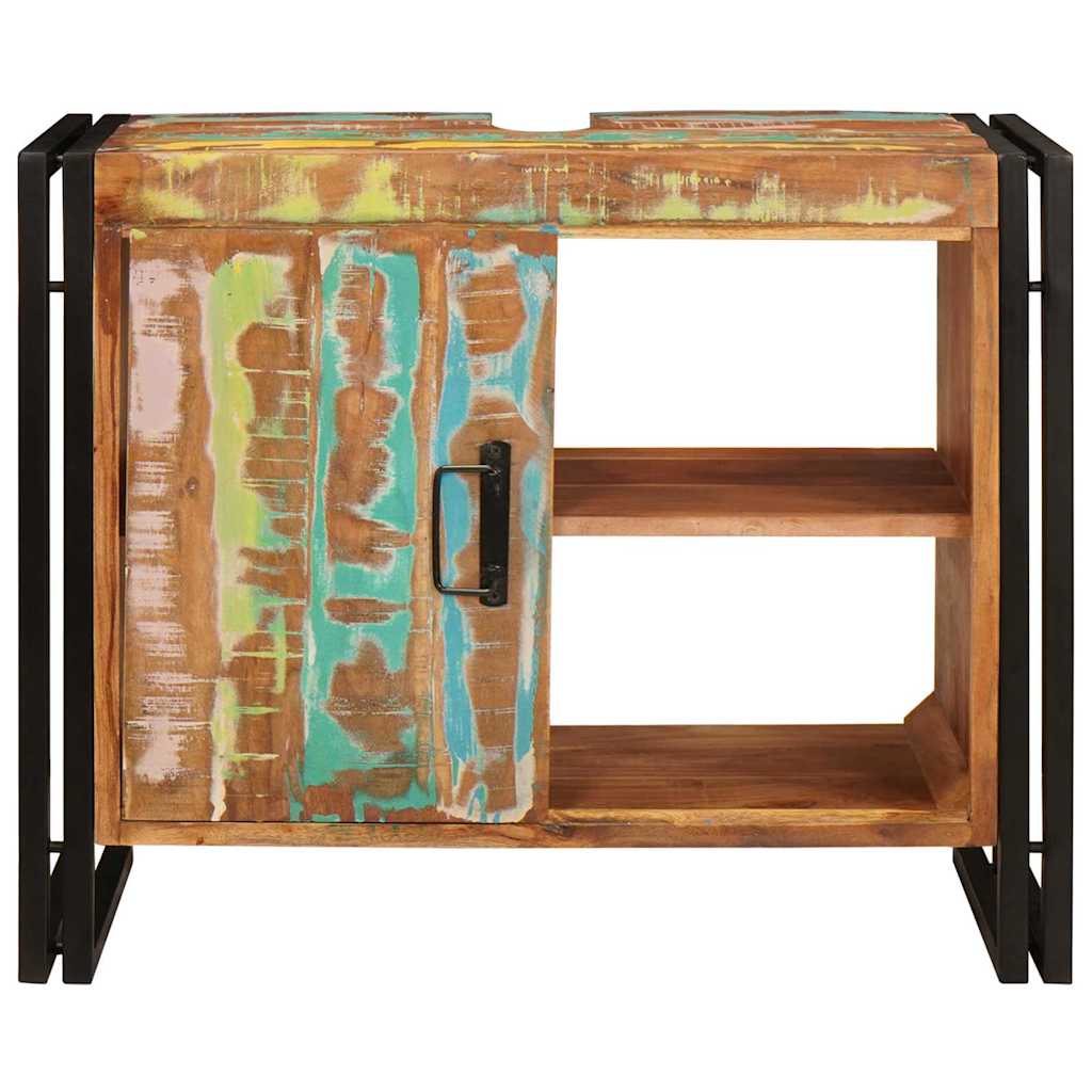 Badeværelsesvaskeskab 71 x 33 x 58 cm Solid genbrugstræ og jern