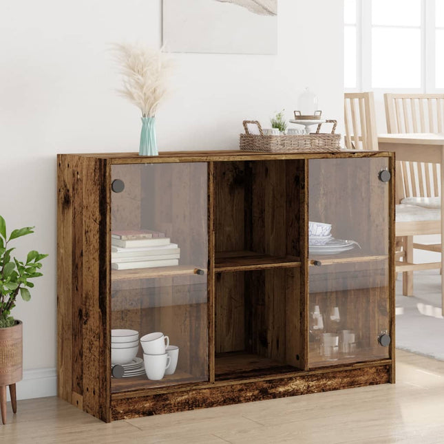 skænk 102x37x75,5 cm konstrueret træ antikt trælook