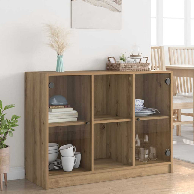 skænk 102x37x75,5 cm konstrueret træ kunsteg