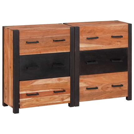 Sideboard 3 stk. Brun 110 x 30 x 75 cm Massivt Akacietræ