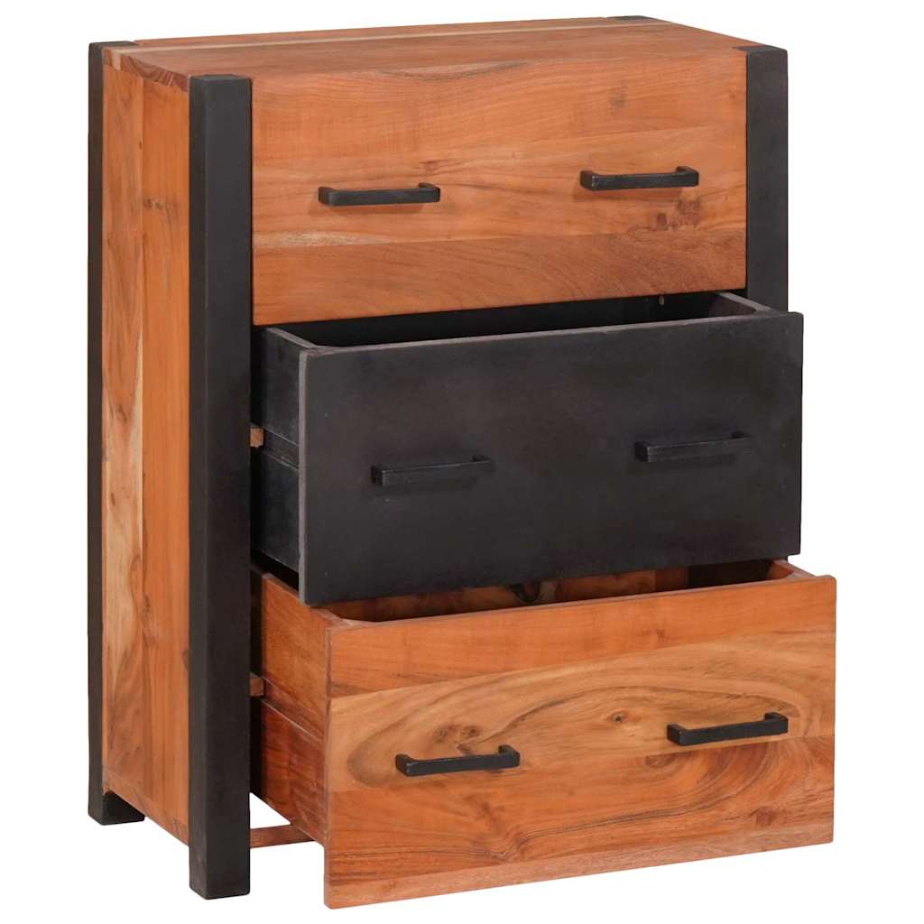 Sideboard 3 pcs Brun 55 x 30 x 75 cm Massivt Akacietræ