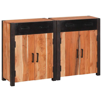 Sideboard 2 stk. Brun 110 x 30 x 75 cm Massivt Akacietræ