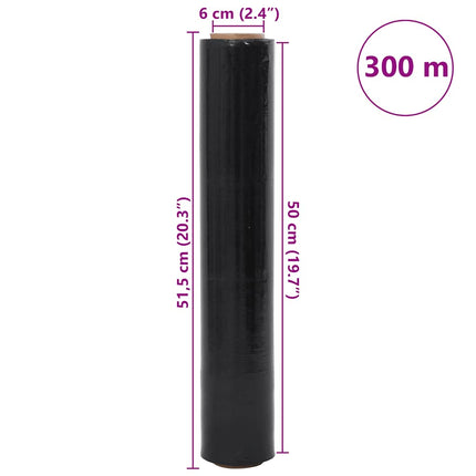 Strækfilm 2 pcs sort 20 μm 50 cm x 300 m