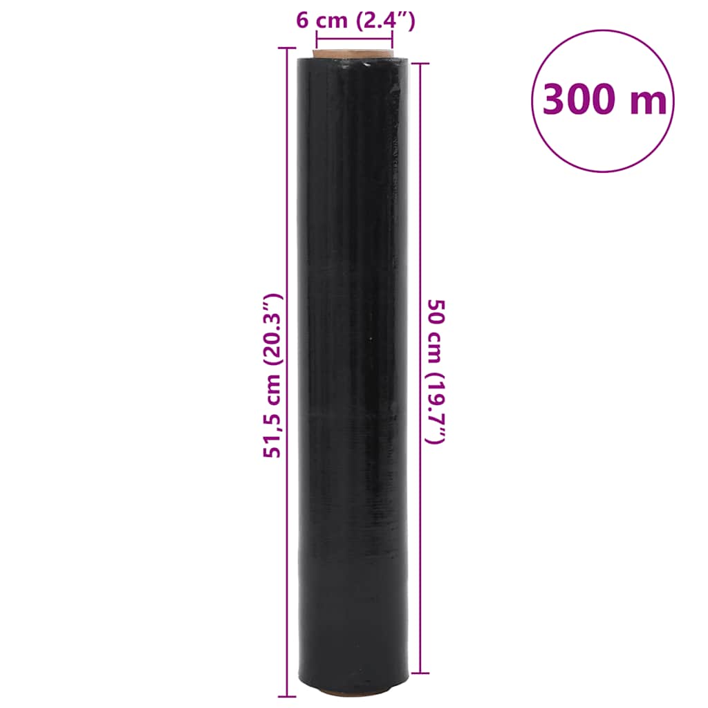 Strækfilm 2 pcs sort 20 μm 50 cm x 300 m