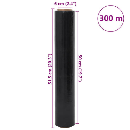 Strækfilm 6 pcs sort 17 μm 50 cm x 300 m