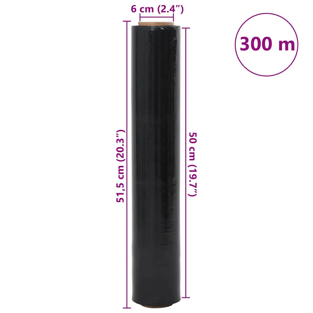 Strækfilm 6 pcs sort 30 μm 50 cm x 300 m