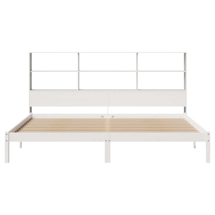 seng med reol uden madras 180x200 cm massivt fyrretræ hvid