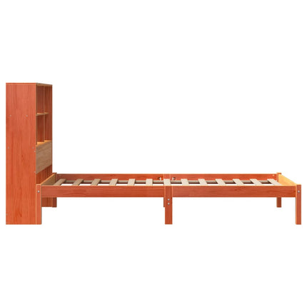 seng med reol uden madras 100x200cm massivt fyrretræ gyldenbrun