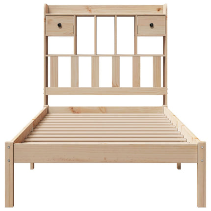 seng med reol uden madras 75x190 cm massivt fyrretræ