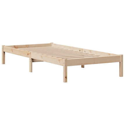 seng med reol uden madras 75x190 cm massivt fyrretræ