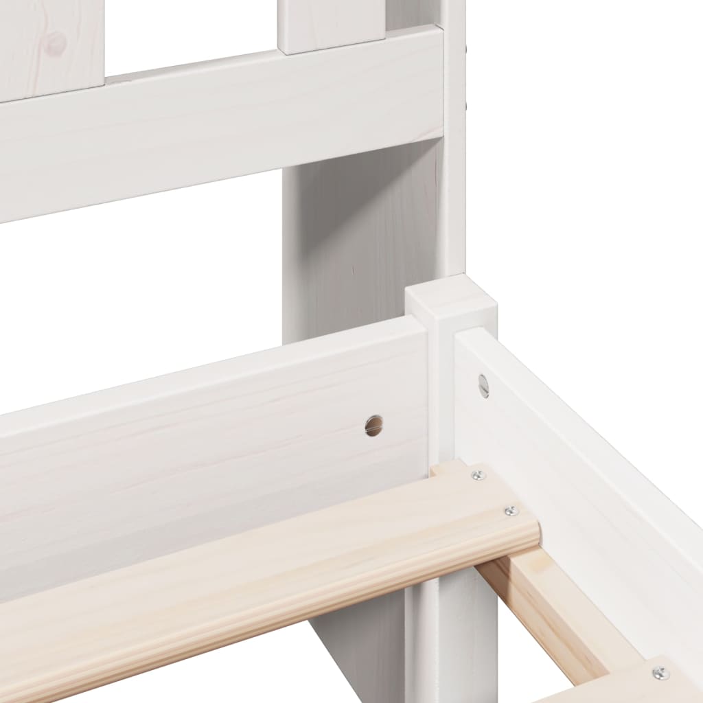 seng med reol uden madras 140x190 cm massivt fyrretræ hvid
