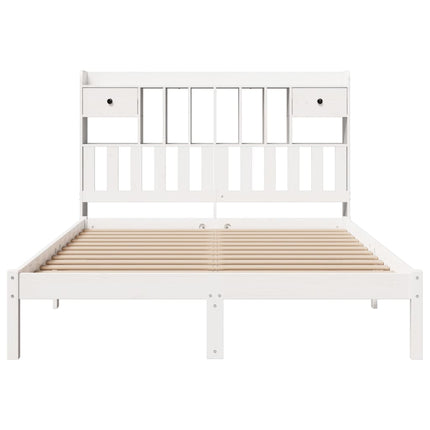seng med reol uden madras 160x200 cm massivt fyrretræ hvid