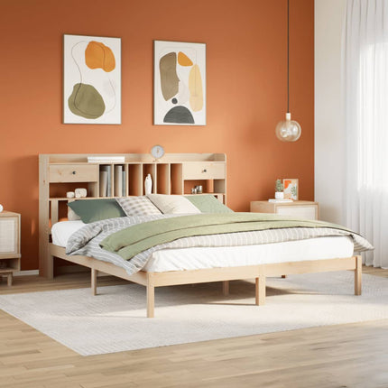 seng med reol uden madras 180x200 cm massivt fyrretræ