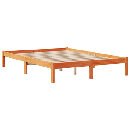 seng med reol uden madras 160x200cm massivt fyrretræ gyldenbrun