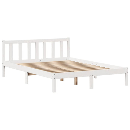 seng med reol uden madras 160x200 cm massivt fyrretræ hvid