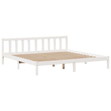 seng med reol uden madras 180x200 cm massivt fyrretræ hvid
