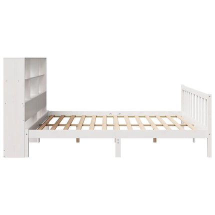seng med reol uden madras 180x200 cm massivt fyrretræ hvid