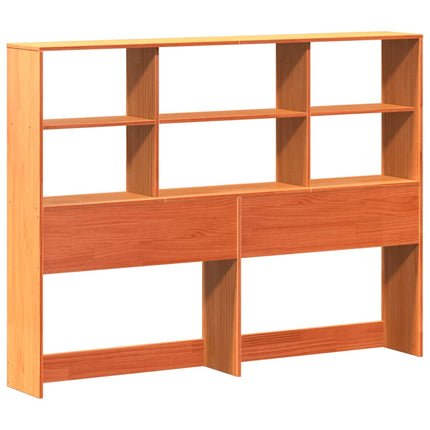 seng med reol uden madras 135x190cm massivt fyrretræ gyldenbrun