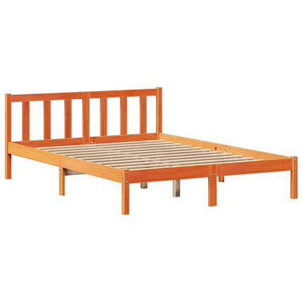 seng med reol uden madras 160x200cm massivt fyrretræ gyldenbrun