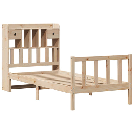 seng med reol uden madras 75x190 cm massivt fyrretræ