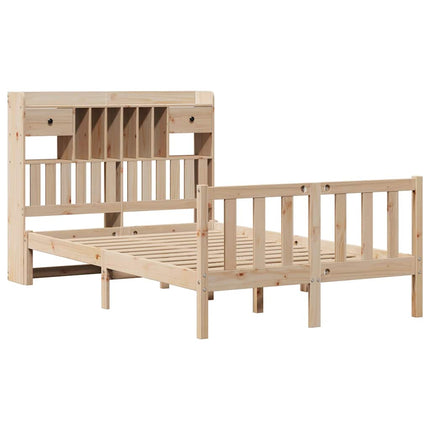 seng med reol uden madras 135x190 cm massivt fyrretræ