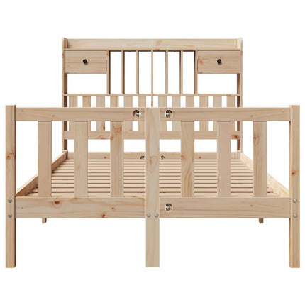 seng med reol uden madras 135x190 cm massivt fyrretræ