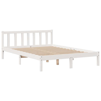 seng med reol uden madras 160x200 cm massivt fyrretræ hvid
