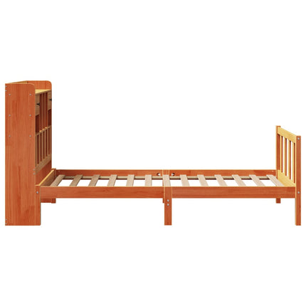 seng med reol uden madras 100x200cm massivt fyrretræ gyldenbrun