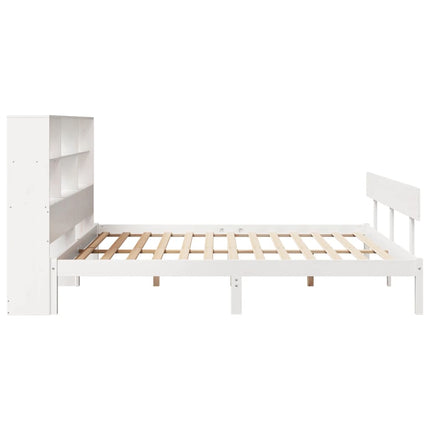 seng med reol uden madras 180x200 cm massivt fyrretræ hvid