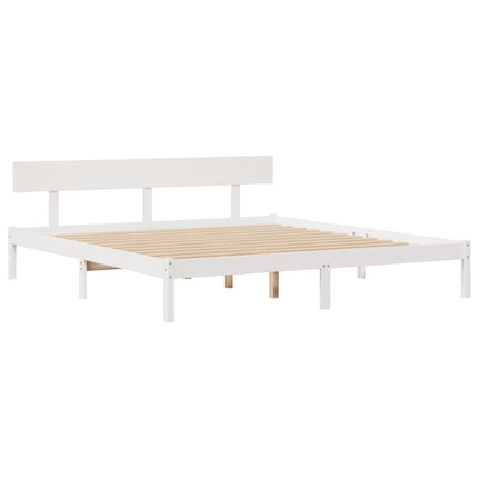 seng med reol uden madras 180x200 cm massivt fyrretræ hvid