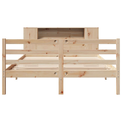 seng med reol uden madras 135x190 cm massivt fyrretræ