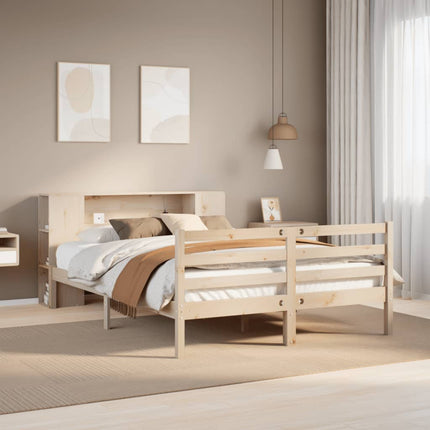 seng med reol uden madras 135x190 cm massivt fyrretræ