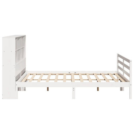 seng med reol uden madras 180x200 cm massivt fyrretræ hvid