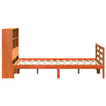 seng med reol uden madras 150x200 cm massivt træ gyldenbrun