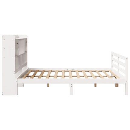 seng med reol uden madras 180x200 cm massivt fyrretræ hvid