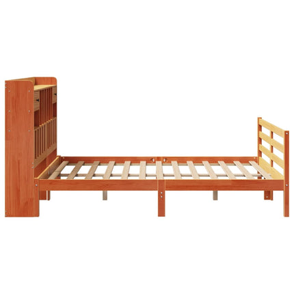 seng med reol uden madras 150x200cm massivt fyrretræ gyldenbrun