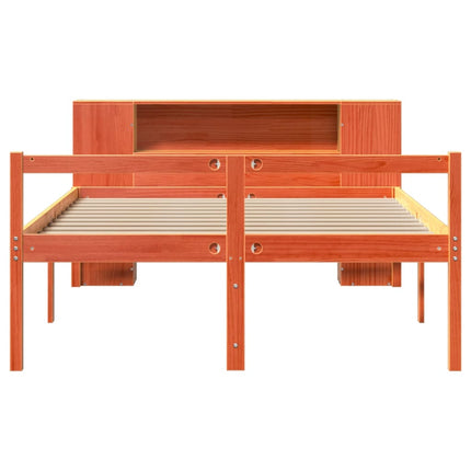 seng med reol uden madras 135x190 cm massivt træ brun