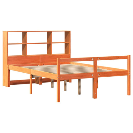 seng med reol uden madras 135x190 cm massivt træ brun