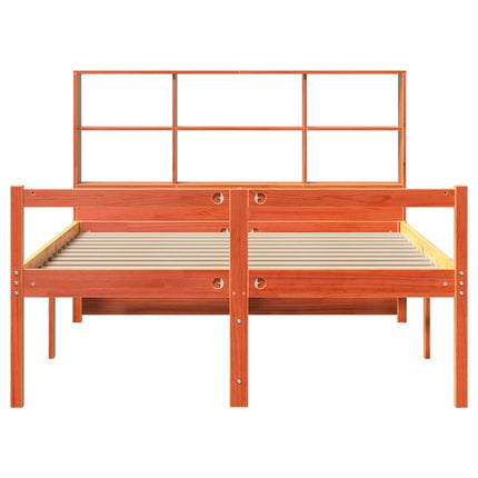 seng med reol uden madras 140x200 cm massivt træ gyldenbrun