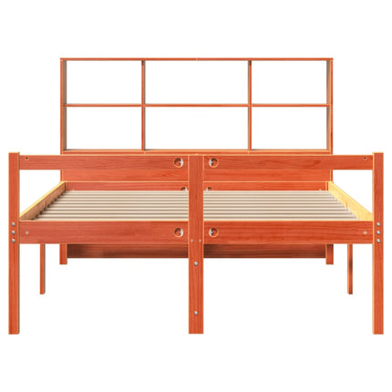 seng med reol uden madras 150x200 cm massivt træ gyldenbrun