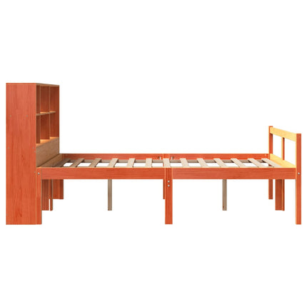 seng med reol uden madras 150x200 cm massivt træ gyldenbrun