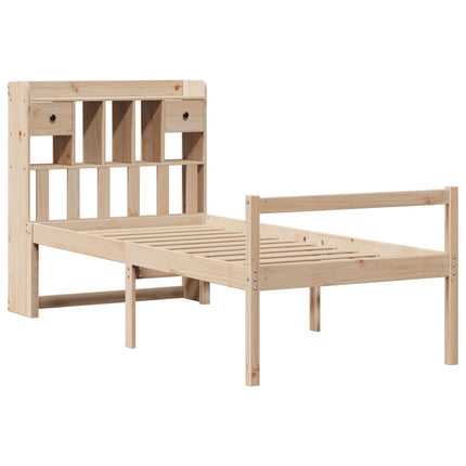 seng med reol uden madras 90x190 cm massivt fyrretræ