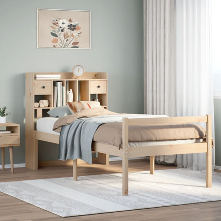 seng med reol uden madras 90x190 cm massivt fyrretræ