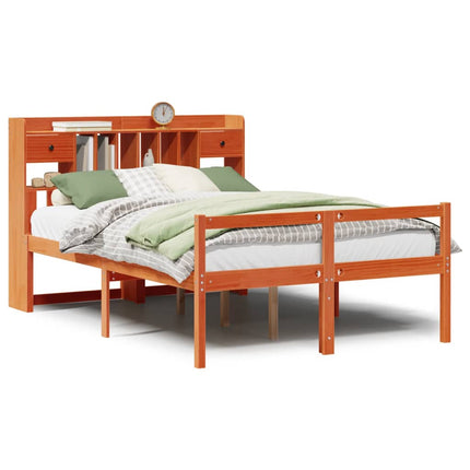 seng med reol uden madras 150x200cm massivt fyrretræ gyldenbrun