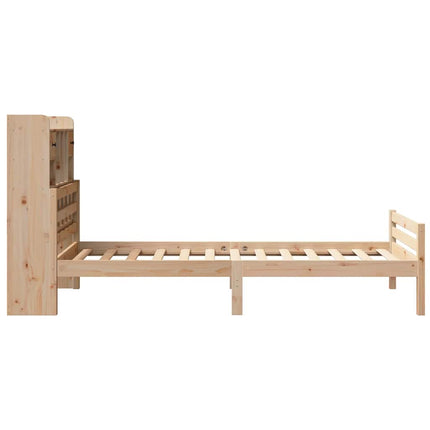 seng med reol uden madras 90x200 cm massivt fyrretræ