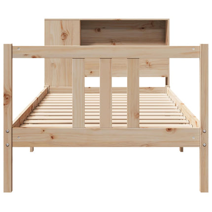 seng med reol uden madras 75x190 cm massivt fyrretræ